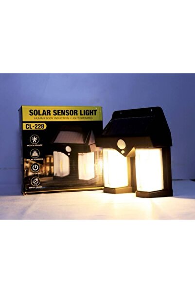 Solar Lampa solara de exterior, Cu Senzor de miscare si lumina, 3 moduri func...