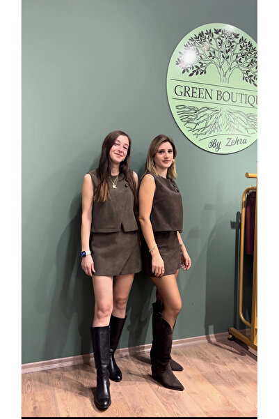 Greenboutique Taş Detaylı Yelek Haki