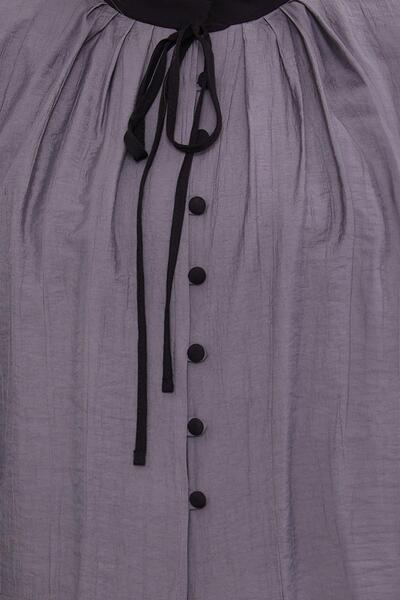 Levidor Anthracite gathered judge collar detailed skirt suit