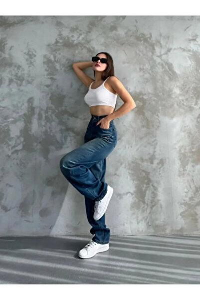 SANTA BELLA Dodge Темно-синій коричневий шліфований високий пояс баггі джинси з поясом і пряжкою жіночі джинси без лікра