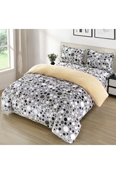 Lenjeria Familiei Tale Cocolino 4-Piece Underwear Set with Fur and Elastic – Grey Polka Dot Pattern