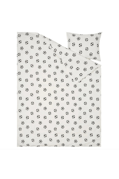 IKEA Sportslig Children's Bedding Set, White-Black, 150X200/50X60 cm
