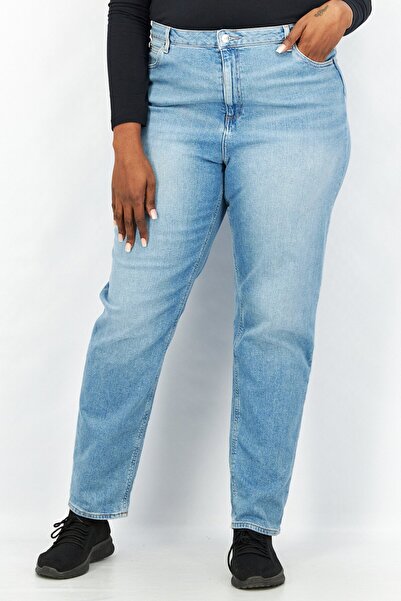 ASOS Women Curve Fit Washed Denim 34 Length Jeans, Blue