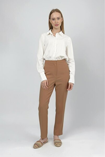 Betimoda Women's High-Waisted Stretchy/ Stretch Fabric Fabric Carrot Cut Pencil Pants Mink