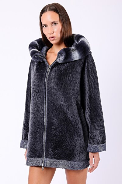 Leather Club Okyanus Mavi Rex Aksesuarlı Hakiki Deri Garnili Çift Taraflı Ast...