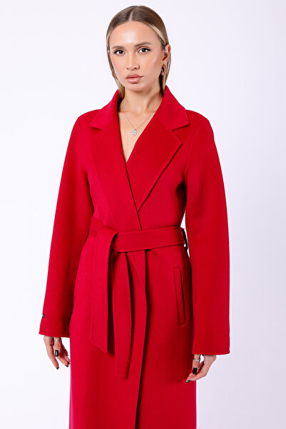 Leather Club Fuşya Hakiki Kaşmir Kaban