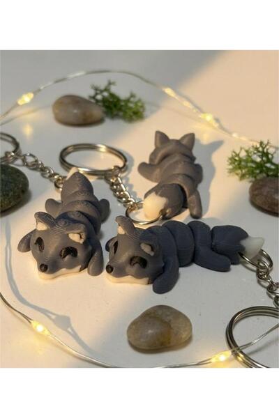 Nycruin3D Hareketli Kurt Anahtarlık 1 ADET - Çanta Süsü, Charm, Hediyelik, Fi...