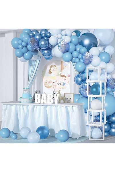 Generic 106-PCS Blue White Latex Decorative Balloon Arch Garland Set for Wedding Birthday Bachelorette Party