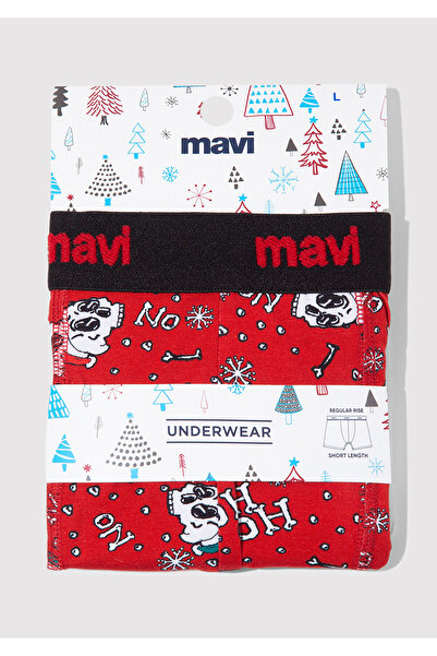 Mavi Yılbaşı Temalı Baskılı Boxer 0912122-70477