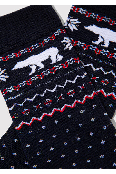 Mavi New Year's Themed Navy Blue Socks 0912105-70490