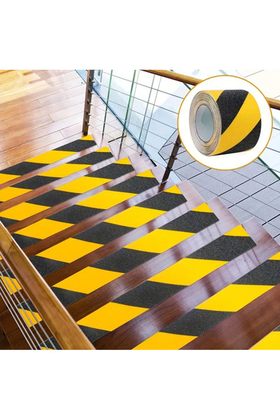 G Glixicom Black-Yellow Anti-Slip Adhesive Tape for Stairs/Steps Applicable on Multi-Surfaces 5 m x 5 cm