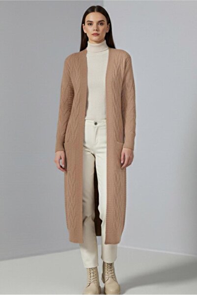 TRENDTESETTÜR ΓΥΝΑΙΚΕΙΑ ΚΑΦΕ (CAMEL) ΠΛΕΚΤΗ ΖΑΚΕΤΑ ΜΕ ΣΧΕΔΙΑ T 7182