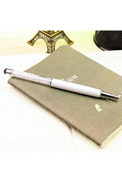 G Golden Case Stylus Pen Elegant GoldenCase, decorated with crystals, white