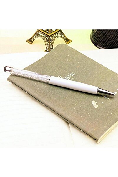 G Golden Case Stylus Pen Elegant GoldenCase, decorated with crystals, white