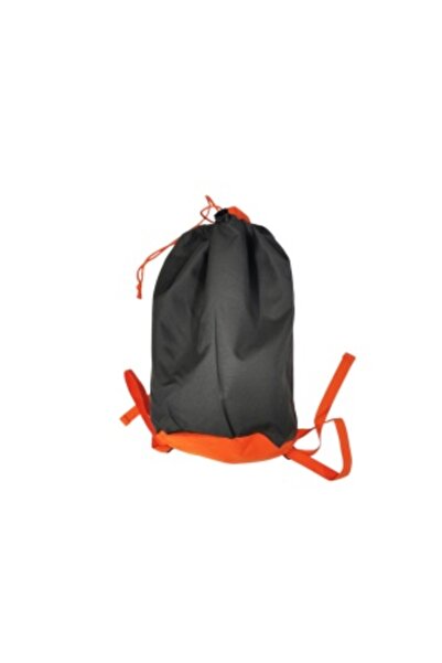 G Golden Case Drawstring Backpack with Side Pocket, 600D Polyester, 44x26x13 cm, Gray-Orange