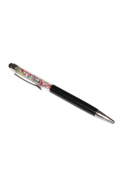 G Golden Case Stylus touch pen with pen, decorated with mixed crystals, metallic, black