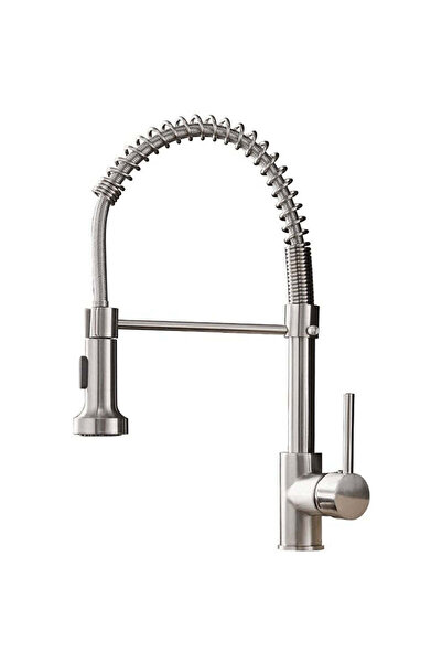 OEM Professional Kitchen Faucet with Flexible Pull-Out Spray, 2 Flow Modes - Silver