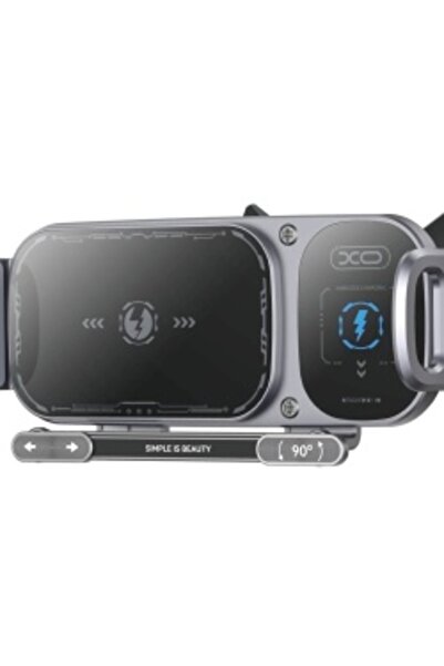 Xo WX 042 - Încărcător auto wireless 15W, încărcare Qi, cu baterie, negru