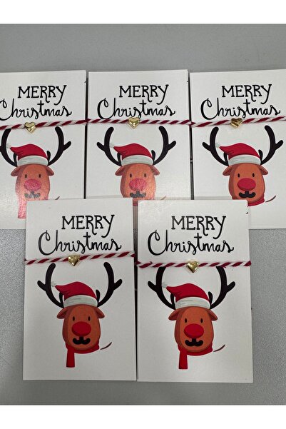 BY DİLEK ÇETİN ACCESSORY Red and White Marteniçka Mold-Shaped Card Gift Bracelet (5 Pieces)