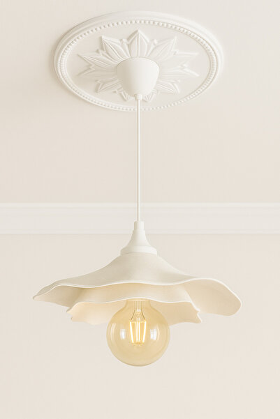 Limon 3D Desing Dekoratif | Tekli Sarkıt, Kırık Beyaz -40 CM-, Pinterest Tarzı Özel Tasarım Tekli Sarkıt Avize E27