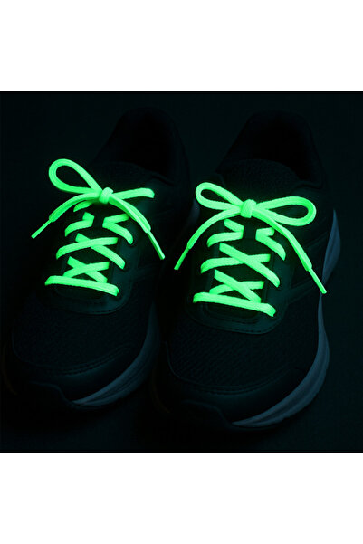 PROCART Șireturi albe fosforescente pentru încălțăminte sport, verde străluci...