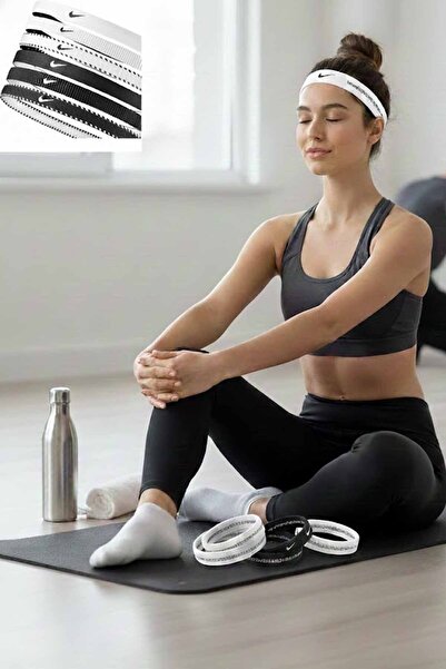 Nike Banda de păr imprimată 6 bucăți, unisex, pentru antrenament