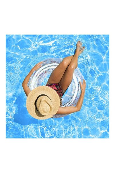 DOMEET Inflatable Swim Ring Sliver Sequins Circle Shaped Summer Swimming Pool Float Ring Durable Inflatable
