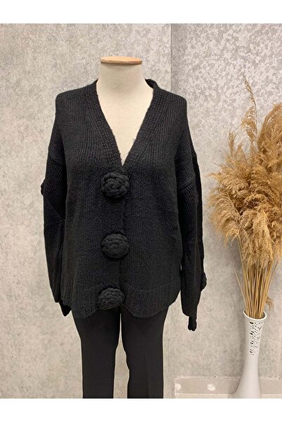 Turtaş 26K8726 HIRKA ÖNÜ VE KOLLARI ÇİÇEKLİ SİYAH