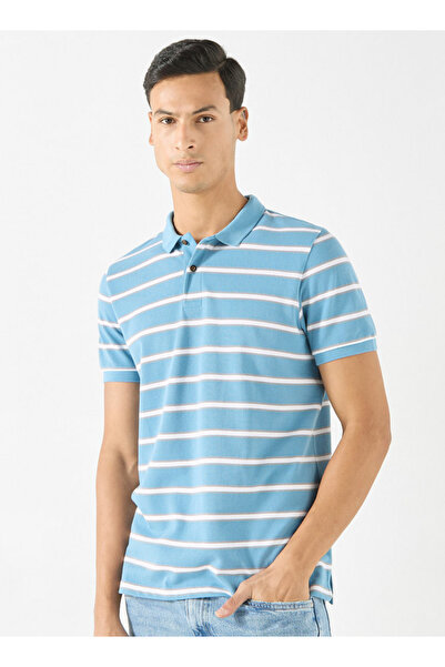 FAV Striped Polo T-shirt with Short Sleeves