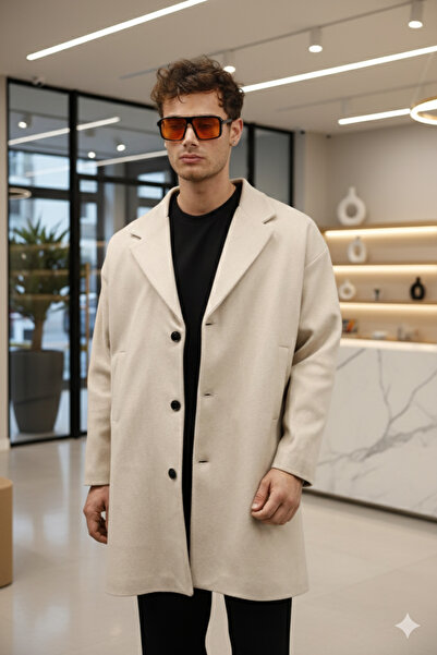 Mamlay Μακρύ παλτό με καστανό χρώμα με κλείσιμο με κουμπιά oversized