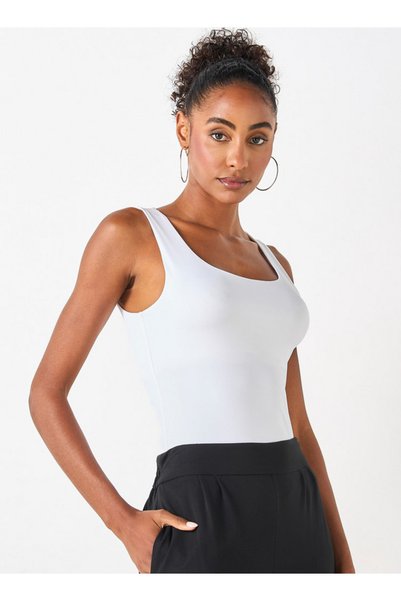 FAV Solid Tank Top with Square Neck