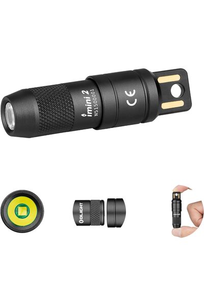 OLİGHT مصباح يدوي IMINI 2 EDC قابل لإعادة الشحن مزود بسلسلة مفاتيح، 50 لومن (أسود)