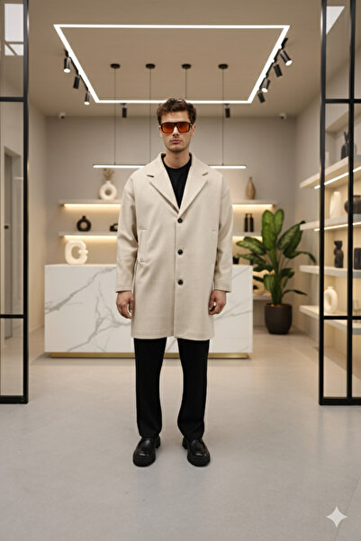 Mamlay Μακρύ παλτό με καστανό χρώμα με κλείσιμο με κουμπιά oversized