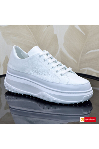 PERLLA White Natural Leather Sports Shoes Sandra 1509-3