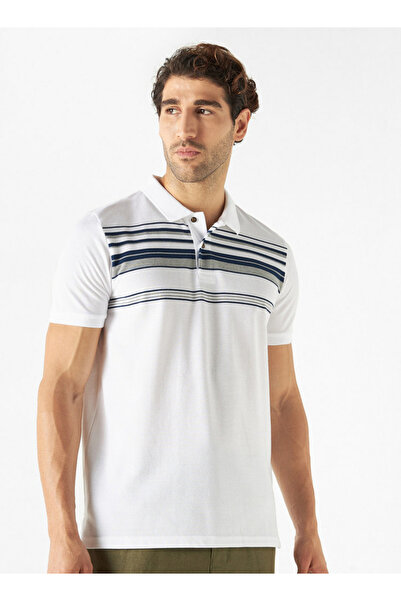 FAV تي شيرت بولو مخطط بأكمام قصيرة