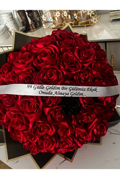 buket store 99’lu kırmızı solmayan gül buketi