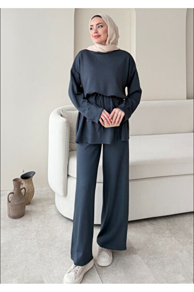 Molly Nelly Set de pantaloni și bluză cu nasturi pentru femei