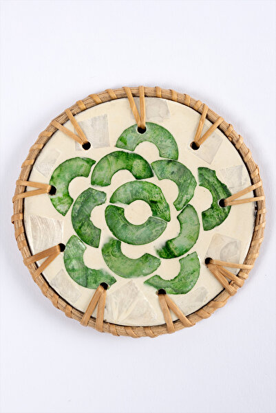 Koza Home Meander Rattan 6-Piece Pearlescent Coasters 8911