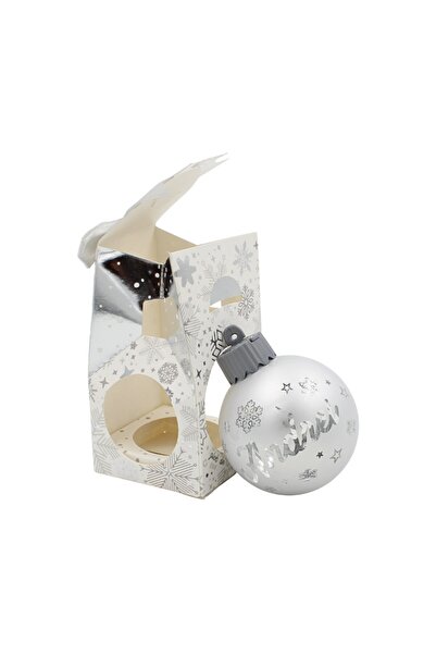 Gift Design Christmas globe, with LED, silver color, name "Andrei"