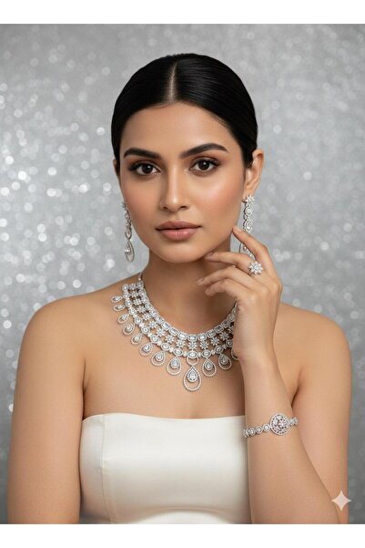 Nobrand مجموعة قلادات من الزركون عالي الجودة