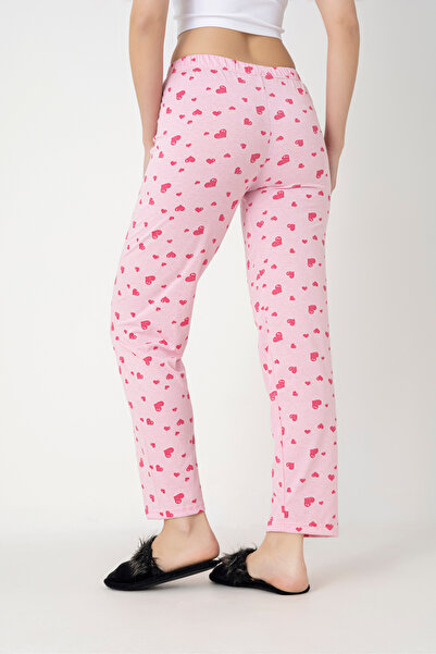 DONEX Βαμβακερή λεπτή αναπνεύσιμη υφασμάτινη κορδέλα μέσης λεπτομέρεια εμπριμέ χωρίς τσέπες Γυναικείες πιτζάμες κάτω