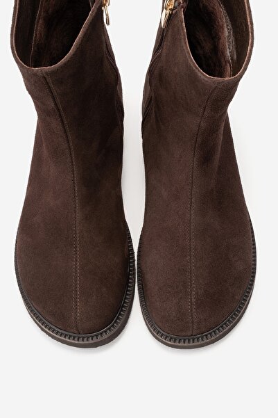 LuviShoes Lucano Brown Suede Genuine Leather Women's Boots