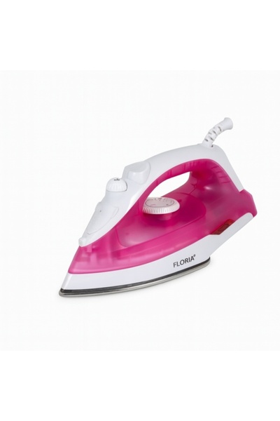 Floria ZLN 8430 Iron 1600W, stainless steel soleplate, steam & dry, self-cleaning, 180 ml, white/pin