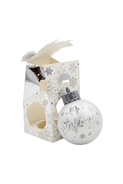 Gift Design Christmas globe, with LED, silver color, name "Ștefan"