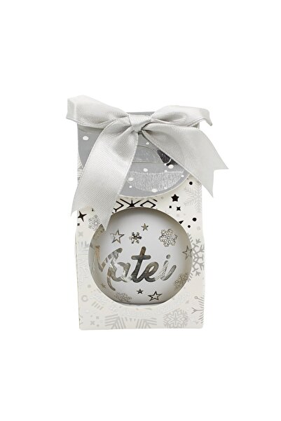 Gift Design Christmas globe, with LED, silver color, name "Matei"