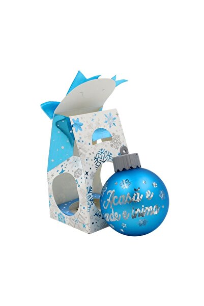 Gift Design Christmas globe, with LED, blue color, message "Home is where the heart is"