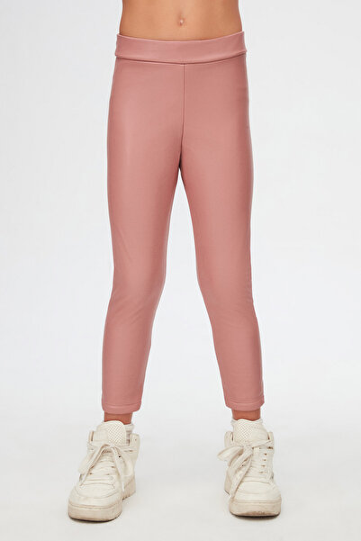 LOVETTI Powder Pink Girl's Winter Leather Trousers
