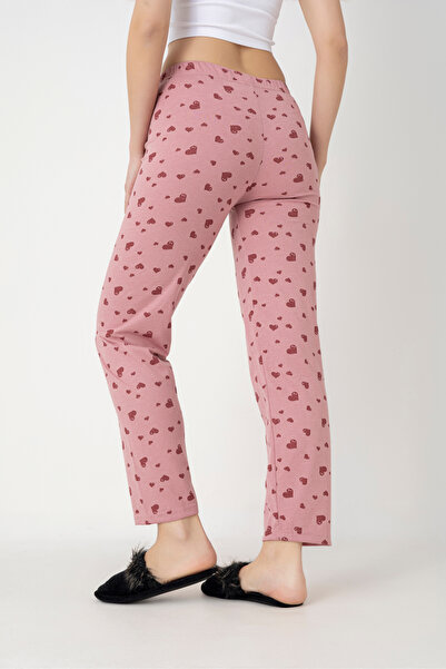 DONEX Βαμβακερή λεπτή αναπνεύσιμη υφασμάτινη κορδέλα μέσης λεπτομέρεια εμπριμέ χωρίς τσέπες Γυναικείες πιτζάμες κάτω