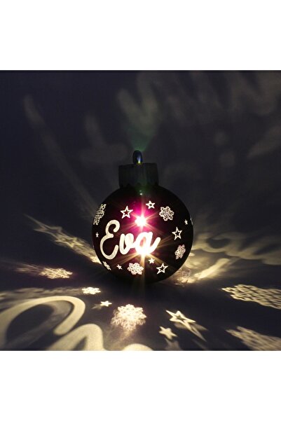 Gift Design Christmas globe, with LED, cherry color, name "Eva"
