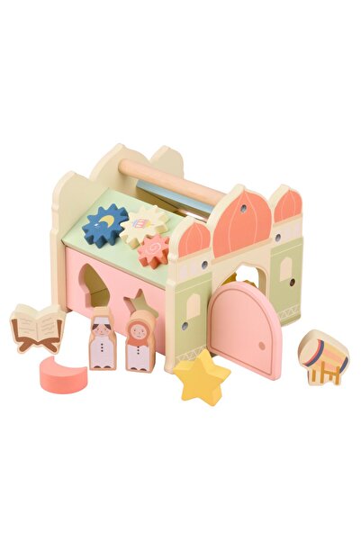 HanaBee لعبة فرز أشكال أوقات الصلاة: مكعبات مسجد خشبية، لعبة تعليمية (١٨ شهرً...